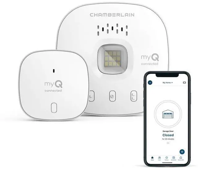 Main image of _Mega Brand Smart Garage Control - Wireless Garage Hub and Sensor with Wifi & Bluetooth - Smartphone Controlled, myQ-G0401-ES, White