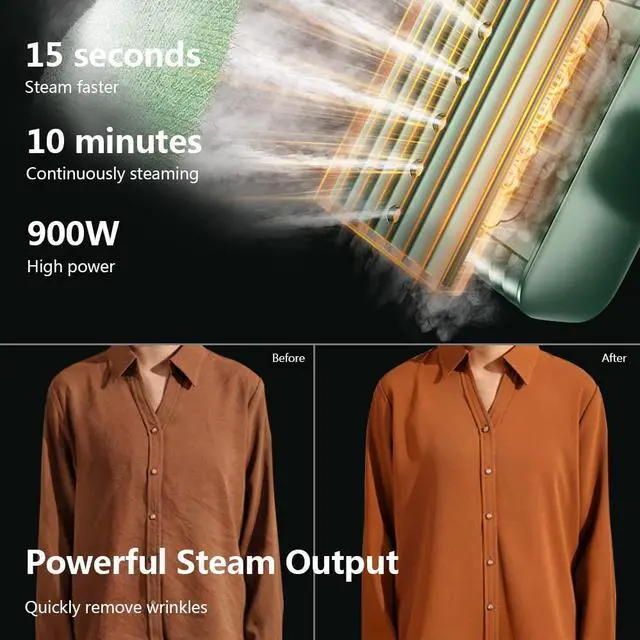 Alt view image 4 of 6 - Steamer for Clothes Steamer, Fashion Portable Handheld Garment Steamer, 0.8lbs Lightly, 15s Fast Heat-up, 10 Minutes of Continuous Steam, Light Mini Steam Iron for travel and home(100-120V)