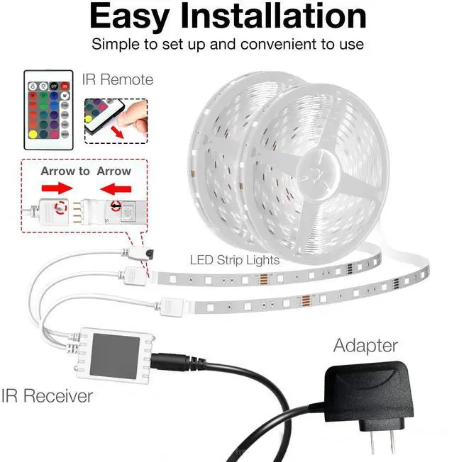 Alt view image 7 of 7 - Smart WiFi Led Lights 100ft, Tuya App Controlled Led Strip Lights, Work with Alexa and Google Assistant, Timer Schedule, Color Changing Led Lights for Bedroom Party Kitchen