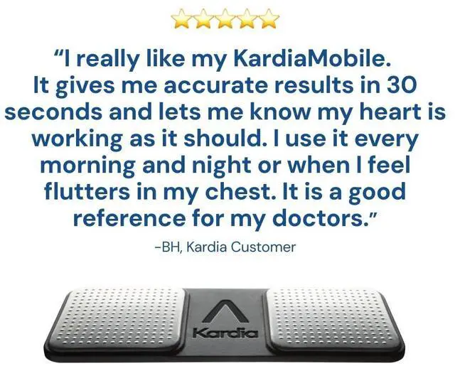 Alt view image 5 of 6 - _Mega Brand KardiaMobile 1-Lead Personal EKG Monitor Record EKGs at Home Detects AFib and Irregular Arrhythmias Instant Results in 30 Seconds Easy to Use Works with Most Smartphones