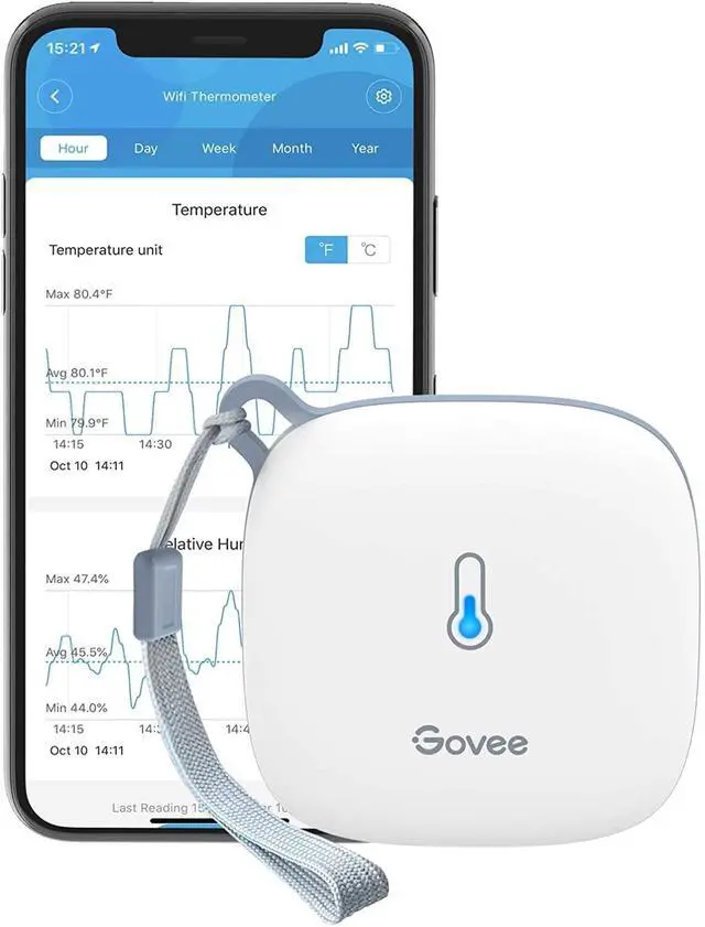 Main image of Govee Smart Thermometer Hygrometer, WiFi Humidity Temperature Sensor with App Notification Alert, 2 Years Free Data Storage Export, Wireless Remote Monitor for Room Greenhouse Incubator Wine Cellar