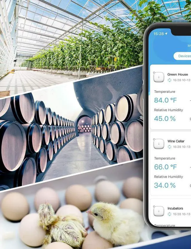 Alt view image 6 of 7 - Govee Smart Thermometer Hygrometer, WiFi Humidity Temperature Sensor with App Notification Alert, 2 Years Free Data Storage Export, Wireless Remote Monitor for Room Greenhouse Incubator Wine Cellar
