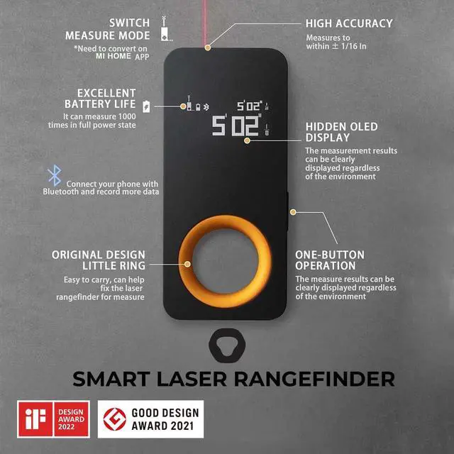 Alt view image 7 of 7 - _Mega Brand Measuring Tool, Pocket-Size 98Ft Digital Laser Tape Measure ±2mm Accuracy, USB-C Rechargeable, OLED Display, Ft/M/in Unit Conversion, Real-time Data Sync, Cool Gadgets for Men & Home Use
