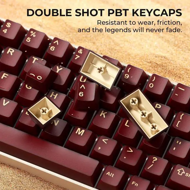Alt view image 3 of 7 - _Mega Brand XVX Red Keycaps, Double Shot PBT Keycap Set 75 Percent, Cherry Profile Keyboard Keycaps Compatibility with ANSI Layout MX Switches Mechanical Keyboard