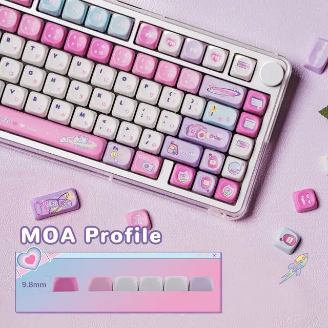 Alt view image 4 of 6 - X Elyxirine Digital Dreams: Pastel Y2K Keycap Set, 144 Keys