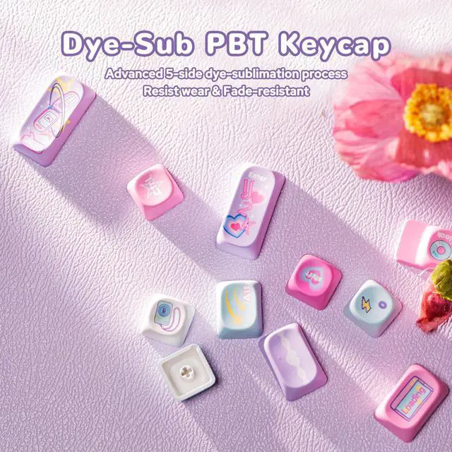 Alt view image 5 of 6 - X Elyxirine Digital Dreams: Pastel Y2K Keycap Set, 144 Keys