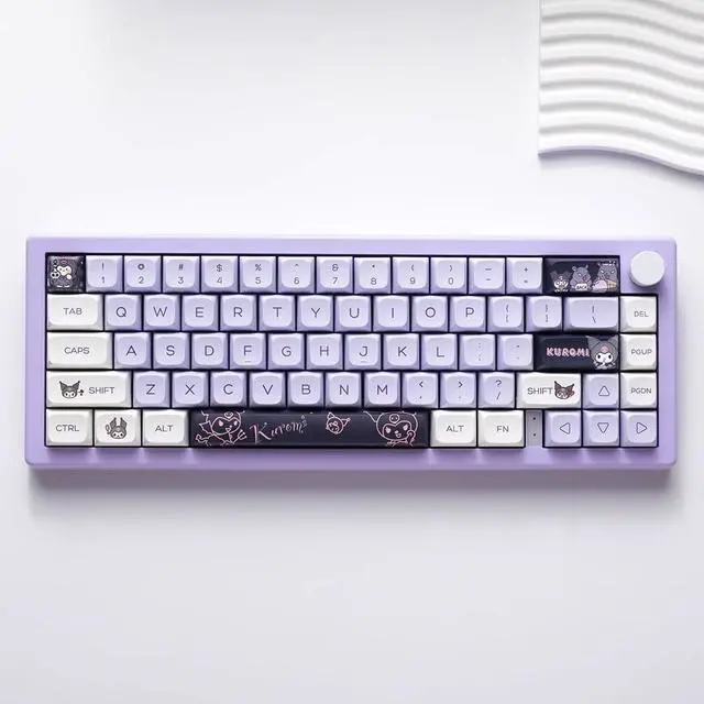 Alt view image 4 of 7 - _Mega Brand PBT Dye sub Keycap Cute Cartoon XDA keycaps Purple keycaps Set Girl Custom Keyboard for Gateron Kailh Cherry Mx Switches ANSI Layout Mechanical Custom Keycaps (Kuro)