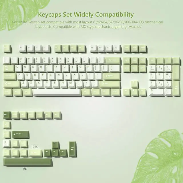 Alt view image 4 of 6 - _Mega Brand Matcha Green Keycaps PBT, Jelly Keycaps 60 75 100 Percent, Translucent Jade Key caps Custom 127 Keys, Cherry Profile for 61/68/84/87/98/100 Cherry Gateron MX Mechanical Gaming Keyboards