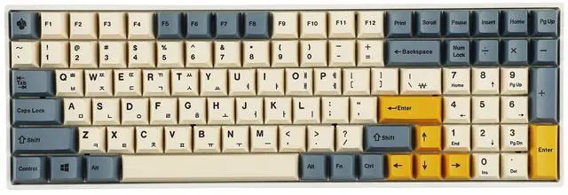 Alt view image 6 of 7 - _Mega Brand 145 Apricot Yellow Korean Dye-Sub Mac Keycaps Thick PBT Cherry Profile Key caps for TKL 61 64 68 75 87 96 104 108 GMMK MX Mechanical Keyboard