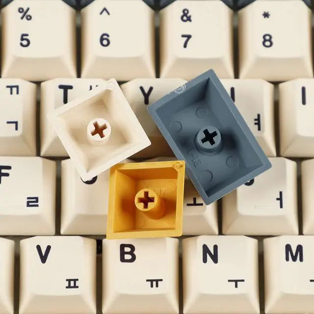 Alt view image 7 of 7 - _Mega Brand 145 Apricot Yellow Korean Dye-Sub Mac Keycaps Thick PBT Cherry Profile Key caps for TKL 61 64 68 75 87 96 104 108 GMMK MX Mechanical Keyboard
