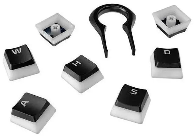 Alt view image 4 of 7 - Pudding Keycaps - Double Shot PBT Keycap Set with Translucent Layer, for Mechanical Keyboards, Full 104 Key Set, OEM Profile, English (US) Layout - Black
