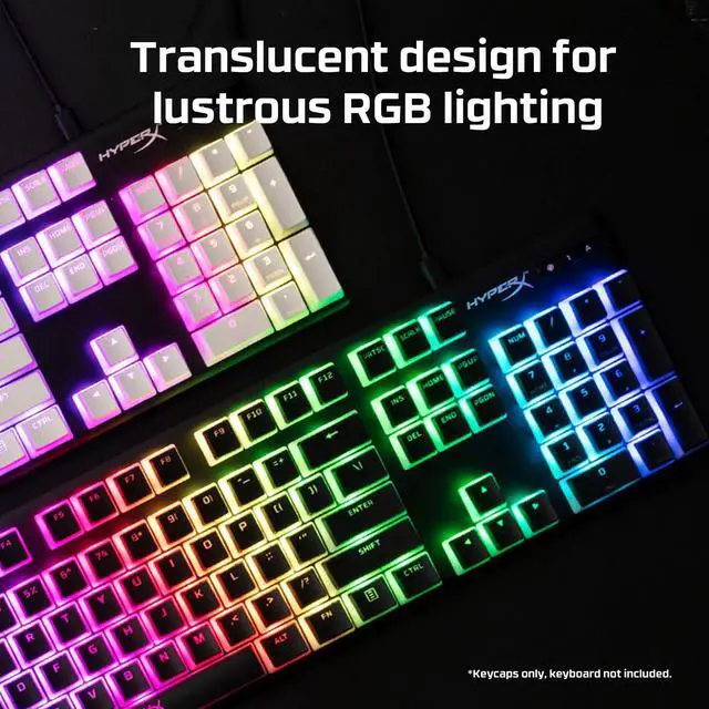 Alt view image 2 of 7 - Pudding Keycaps - Double Shot PBT Keycap Set with Translucent Layer, for Mechanical Keyboards, Full 104 Key Set, OEM Profile, English (US) Layout - Black