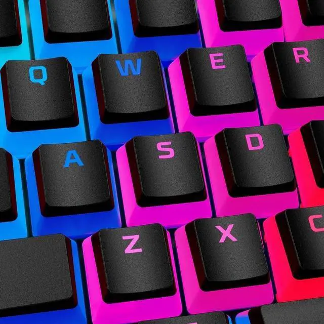 Alt view image 5 of 7 - Pudding Keycaps - Double Shot PBT Keycap Set with Translucent Layer, for Mechanical Keyboards, Full 104 Key Set, OEM Profile, English (US) Layout - Black