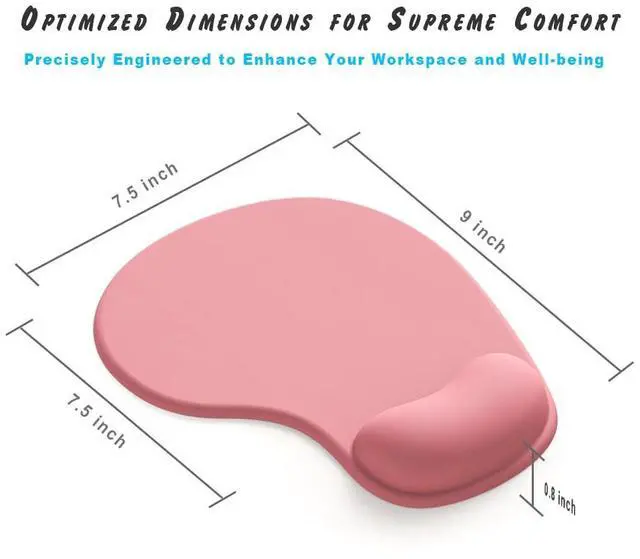 Alt view image 7 of 7 - Office Mousepad with Gel Wrist Support - Ergonomic Gaming Desktop Mouse Pad Wrist Rest - Design Gamepad Mat Rubber Base for Laptop Computer -Silicone Non-Slip Special-Textured Surface (01Pink)