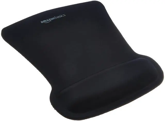 Main image of _Mega Brand Irregular Ergonomic Gel Computer Mouse Pad with Wrist Rest for Pain Relief, 10.1L x 8.1W inches, Black