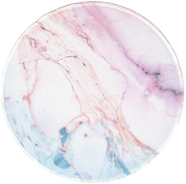 Main image of Marble Round Mouse Pad, Pink Marble Customized Premium-Textured Washable Desktop Protection Mouse Mat with Non-Slip Rubber Base 7.87×7.87×0.12 inches