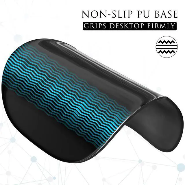 Alt view image 6 of 7 - SOEWIOU Ergonomic Mouse Pad with Gel Wrist Rest, Comfortable Mousepad with Smooth Wrist Support Surface and Non-Slip PU Base for Pain Relief, Computer, Laptop, Office & Home, 9.4 x 8.1 in, Black Color