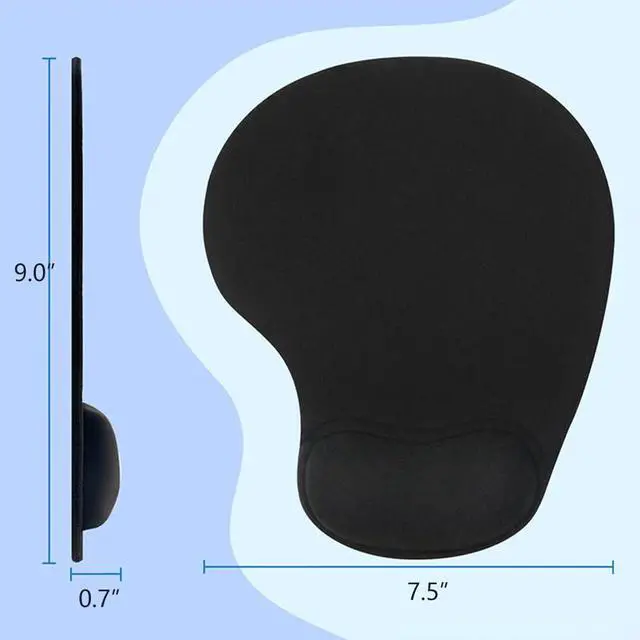 Alt view image 6 of 6 - _Mega Brand Ergonomic Mouse Pad with Wrist Rest, Gel Wrist Support Mousepad, Pain Relief Laptop Computer Mouse Pad, Non-Slip Mouse Pads for Office & Home (Black)