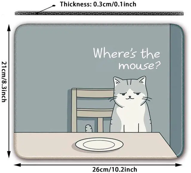 Alt view image 2 of 6 - _Mega Brand Non-Slip Mouse Pad Gaming Mouse Pad Small Mousepad for Computer, Laptop, Gamer, Cat Pattern, 8x10 inch