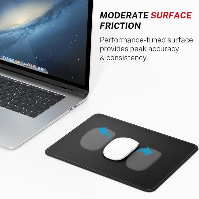 Alt view image 2 of 7 - _Mega Brand Mouse Pad [30% Larger] with Anti-fray Stitching, Premium-Textured & Waterproof Computer Mousepad with Non-Slip Rubber Base, Gaming Mouse Mat for Laptop, Office & Home, 8.5 x 11 inch, Black