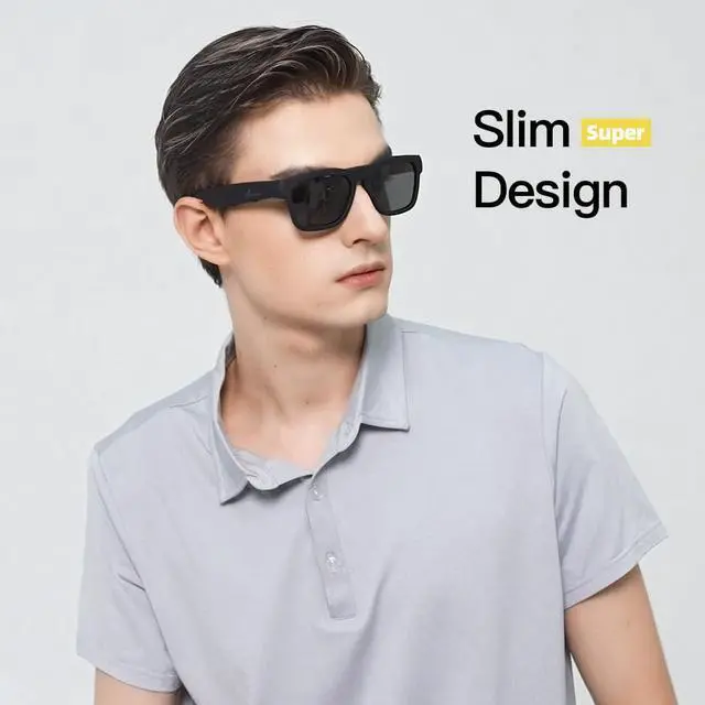 Alt view image 3 of 6 - Polarized Sunglasses with Bluetooth Speaker, Open Ear Audio, Athletic/Outdoor UV Protection and Voice Control