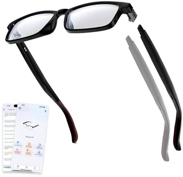 Main image of Gen3 Smart Translation Glasses  Bluetooth Glasses with Dual Temples (Bluetooth+Standard), Real-Time AI Interpreter, Touch Control, Voice Assistant  Lightweight for Travel, Work, Business