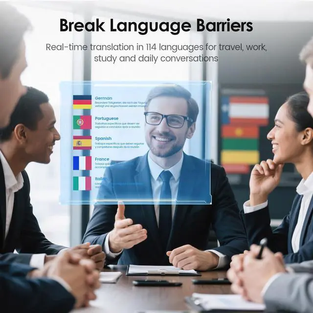 Alt view image 3 of 7 - Gen3 Smart Translation Glasses  Bluetooth Glasses with Dual Temples (Bluetooth+Standard), Real-Time AI Interpreter, Touch Control, Voice Assistant  Lightweight for Travel, Work, Business