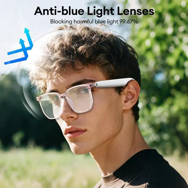 Alt view image 6 of 7 - _Mega Brand AI Smart Glasses, Bluetooth 5.4 Translation Glasses with 144 Language & Accents, Blue Light Filtering Lenses, Multifunctional Smart Glasses for Men Women, Travel Meeting Trade Business