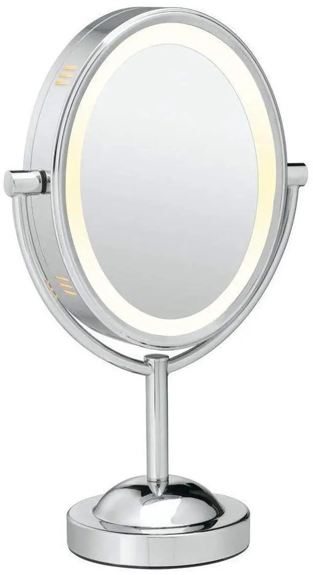 Alt view image 2 of 4 - _Mega Brand Lighted Makeup Mirror, LED Vanity Mirror, 1X/7X Magnifying Mirror, Double Sided, Corded in Polished Chrome