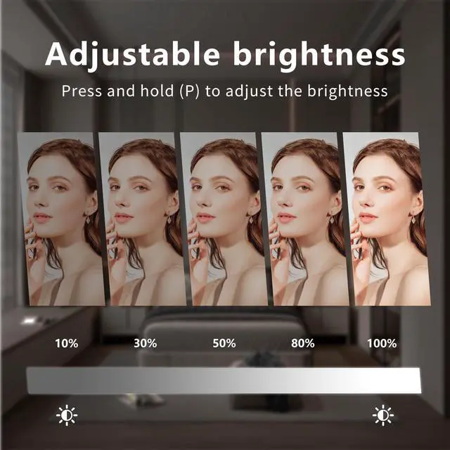 Alt view image 3 of 7 - _Mega Brand Vanity Mirror with Lights, Hollywood Vanity Makeup Mirror with 9 Dimmable LED Bulbs, 3 Color Lighting Modes, Detachable 10X Magnification, 360°Rotation,White
