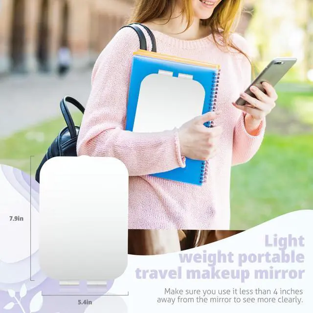 Alt view image 7 of 7 - _Mega Brand Travel Makeup Mirror, Portable Mirror with 3 Adjustable Light Settings, USB-Rechargeable Vanity Mirror with LightsGift for Women and Girls