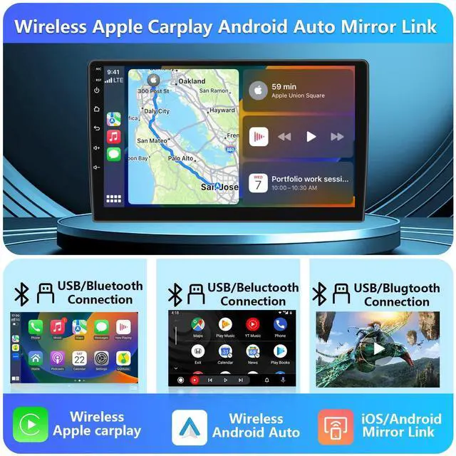 Alt view image 3 of 7 - _Mega Brand4G+64G Android 13 Car Radio for Honda Civic 2006-2011 with Wireless Carplay Android Auto GPS Navigation 10.1 Inch IPS Touch Screen Head Unit, Support Steering Wheel Control, , Backup Camera