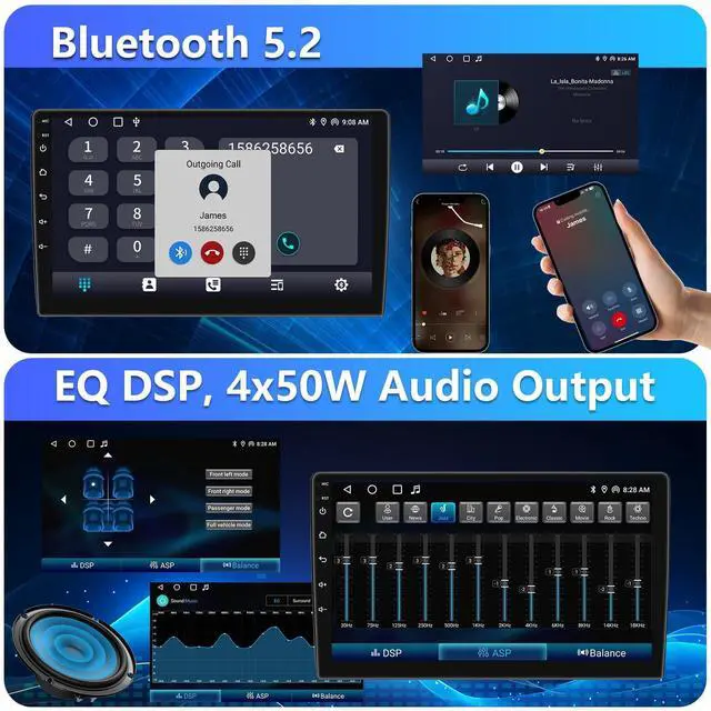 Alt view image 6 of 7 - _Mega Brand4G+64G Android 13 Car Radio for Honda Civic 2006-2011 with Wireless Carplay Android Auto GPS Navigation 10.1 Inch IPS Touch Screen Head Unit, Support Steering Wheel Control, , Backup Camera