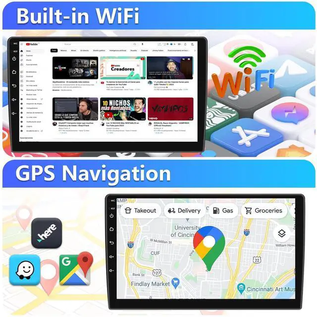 Alt view image 7 of 7 - _Mega Brand4G+64G Android 13 Car Radio for Honda Civic 2006-2011 with Wireless Carplay Android Auto GPS Navigation 10.1 Inch IPS Touch Screen Head Unit, Support Steering Wheel Control, , Backup Camera