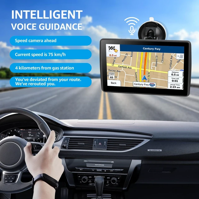 Alt view image 3 of 4 - 7 Inch GPS Navigator for Car Truck RV, 2026 Latest Map GPS for Car with Free Updates, Voice Guidance, Speed Alerts, Custom Routing, HD Touchscreen