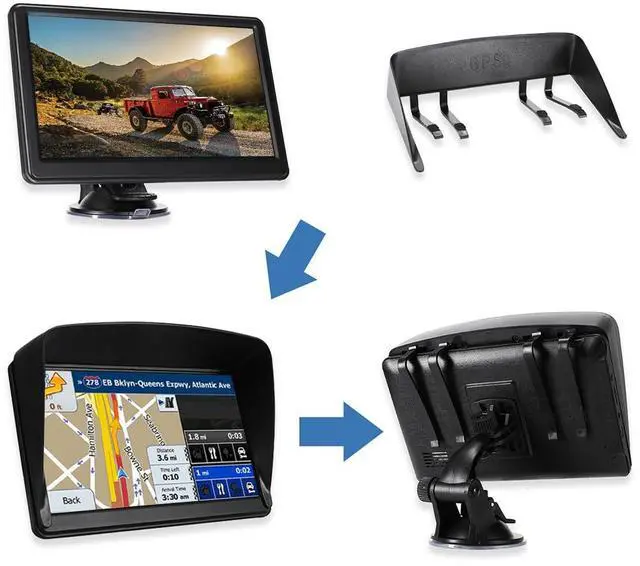 Alt view image 6 of 7 - GPS Navigator for Car Truck RV, 7 Inch GPS Navigation System, 2025 Map with Voice Guidance, Speed Alert, Red Light Warning, Custom Truck Routing, Free Lifetime Updates, Real-Time Directions(Blue)