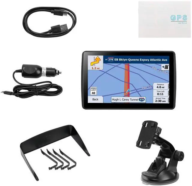 Alt view image 5 of 5 - _Mega Brand Navigator for Car Truck RV - Touchscreen Navigation System,  North America Maps Free Lifetime Updates, Turn-by-Turn Voice Guidance, Speed & Red Light Warning, GPS Navigation for All Cars