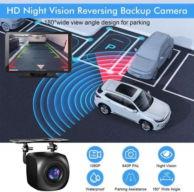 Alt view image 3 of 6 - _Mega Brand 7" HD Portable Carplay Wireless Touch Screen Double Din Car Stereo Compatible Apple Carplay and Android Auto with GPS Navigation, Voice Control, Mirror Link, Bluetooth