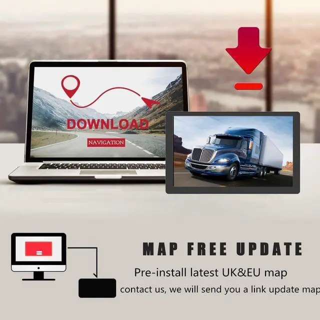 Alt view image 6 of 7 - _Mega BrandGPS Navigator for Car Truck RV 9'' HD Touchscreen, Latest 2025 Map with Custom Truck Routing, Lane Guidance, Turn-by-Turn Voice Directions, Speed & Red Light Alerts, Free Lifetime Updates
