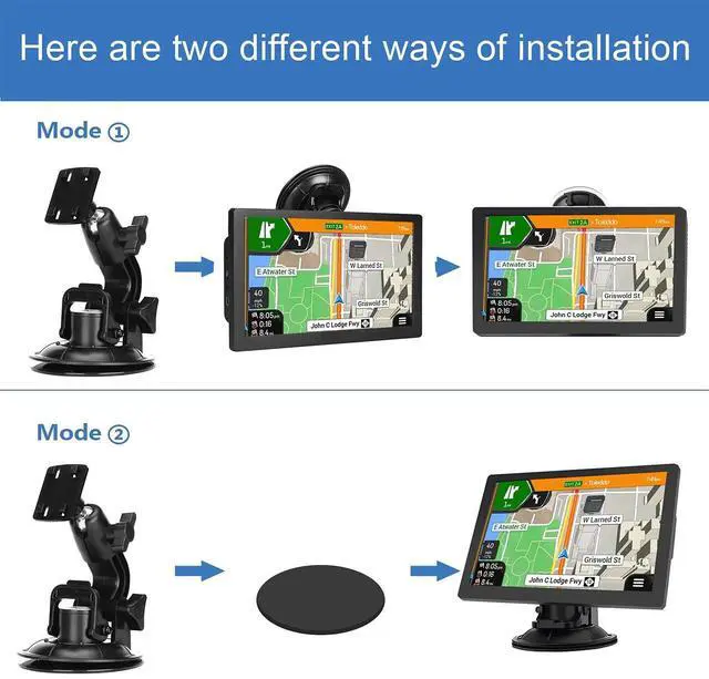 Alt view image 5 of 7 - _Mega BrandGPS Navigator for Car Truck RV 9'' HD Touchscreen, Latest 2025 Map with Custom Truck Routing, Lane Guidance, Turn-by-Turn Voice Directions, Speed & Red Light Alerts, Free Lifetime Updates
