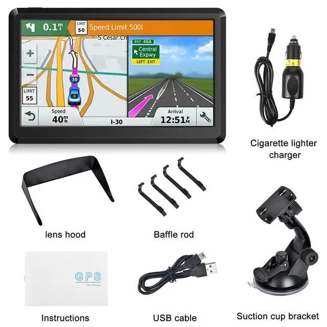 Alt view image 7 of 7 - _Mega Brand Car GPS Navigation GPS Navigation for Truck & RV & Car, Driver Alerts, Turn-by-Turn Directions, 2025 Map with Free UpdateMap