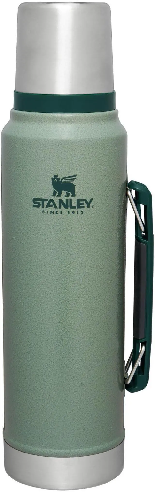 Main image of _Mega Brand Classic Legendary Vacuum Bottle 1.1 qt | Wide Mouth with Leakproof Cup Lid | Keep Drinks Hot or Cold | Packable for Travel | Insulated Stainless Steel Thermos | BPA-Free | Hammertone Green