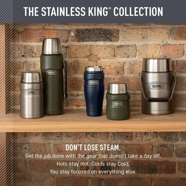 Alt view image 6 of 7 - _Mega Brand Stainless King Vacuum-Insulated Travel Tumbler, 16 Ounce, Rustic Red