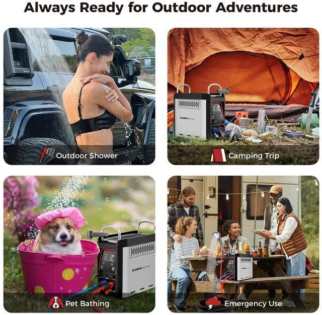 Alt view image 2 of 7 - _Mega Brand Nano 3 Ultra, Constant Temperature Portable Propane Water Heater, Rechargeable Water Heater & Shower Pump, Propane Camping Shower, for RVs, Hiking, Fishing & Glamping
