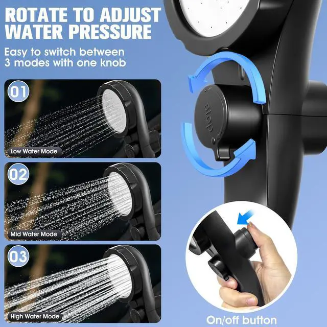 Alt view image 5 of 7 - _Mega Brand Shower With Heater,Portable Shower For Camping With 2000W Auto-Off Heater,4 Spray Modes,Lasting 140 mins,LED Display,Portable Shower Pump,Outdoor Shower For Camping,Hiking,Travel,Car,Pet