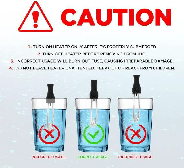 Alt view image 6 of 6 - Portable Immersion Cup Mug Water Heater Traveling/Camping Accessories - 300W with On/Off Switch - 120/240V Dual Voltage Travel Adapter - Electric Kettle Alternative - Warmer for Ta Coffee Hot Drinks