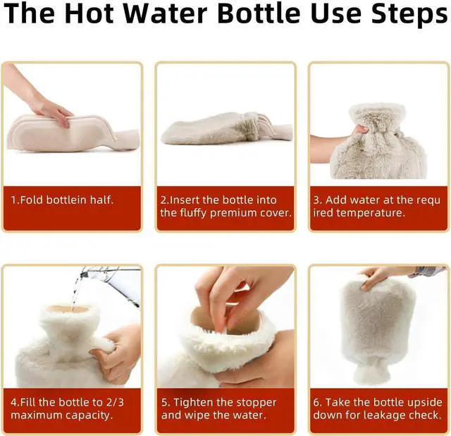 Alt view image 7 of 7 - _Mega Brand Hot Water Bottle Rubber with Soft Cover (2 Liter) Hot Water Bag for Cramps, Pain Relief, Removable Hot Cold Pack Hot Water Bed Warmer