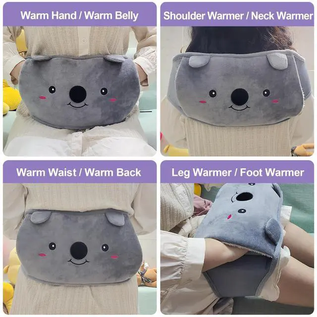 Alt view image 5 of 7 - _Mega Brand Hot Water Bag, Hot Water Bottle wtih Cover, 1L Rubber Warm Hot Water Bottles Pouch with 130cm Long Soft Waist Cover for Neck, Shoulder, Back, Hand, Legs and Period Pain Relief