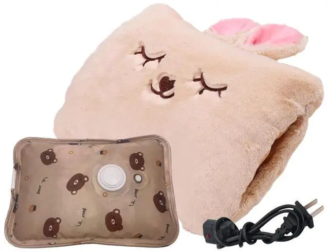 Main image of _Mega Brand Cute Hot Water Bottle with Soft CoverPortable Rechargeable Electric Hot Water Bag for Menstrual CrampsHot Compress Heating Pad,Plush Bunny Hand WarmerSpring Expressive Gift