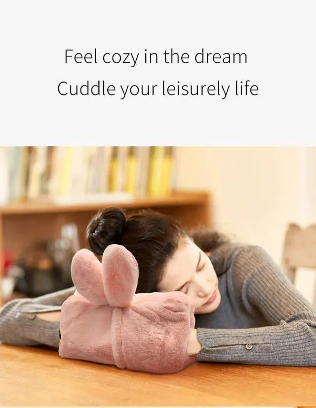 Alt view image 2 of 5 - _Mega Brand Cute Hot Water Bottle with Soft CoverPortable Rechargeable Electric Hot Water Bag for Menstrual CrampsHot Compress Heating Pad,Plush Bunny Hand WarmerSpring Expressive Gift